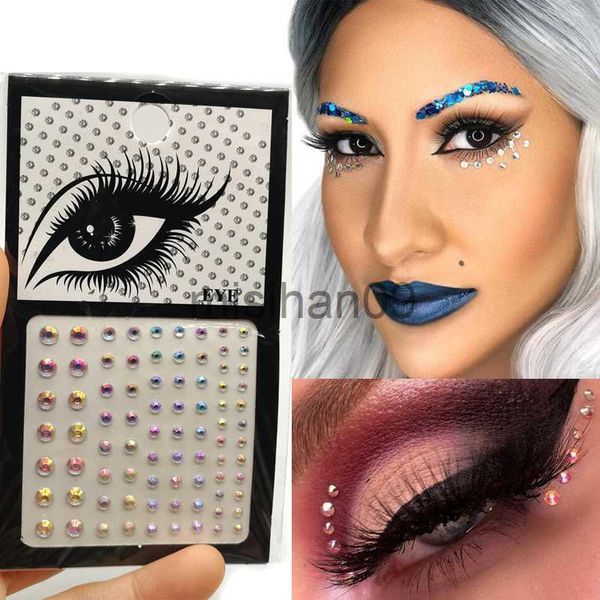 Otro Maquillaje 35 Colores Ojos Cara Rhinestone Pegatina Brillo Sombra de ojos Delineador de ojos Maquillaje Diamante Cristal Tatuaje temporal Pegatinas J230718