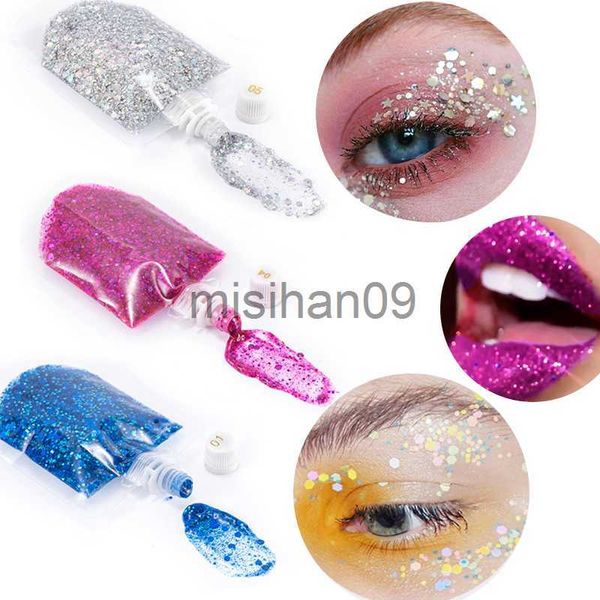 Autre Maquillage 40ml / sac Multifonctionnel Eye Glitter Crème Cheveux Corps Visage Glitter Gel Art Flash Lâche Paillettes Crème Festival Décoration No J230718