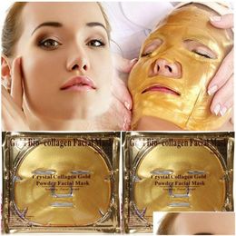 Andere make -up druppel goud biocollageen gezichtsmasker kristal poeder collageen hydraterende antiaged antiaged face levering gezondheid schoonheid dhcwx