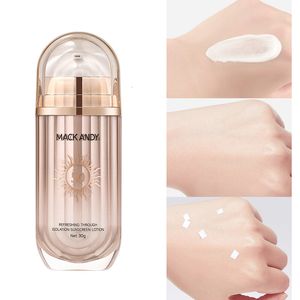 Autre maquillage Mack Andy SPF50 Crème solaire pour le corps Crème BB blanchissante Crème solaire UV Protection de la peau Anti-âge Contrôle de l'huile Hydratant 230809