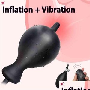 Andere massage -items 10 Speed ​​opblaasbare anale plug vibrator Dilator Prostaat Masr Verblaas grote buff dildos speelgoed voor mannen vrouwen gay drop dhwrc