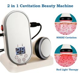 Autres articles de massage 2 en 1 80KHz Machine de perte de poids par cavitation ultrasonique Massage corporel par ultrasons Réduire la graisse Outil minceur Thérapie LED avec miroir 231012