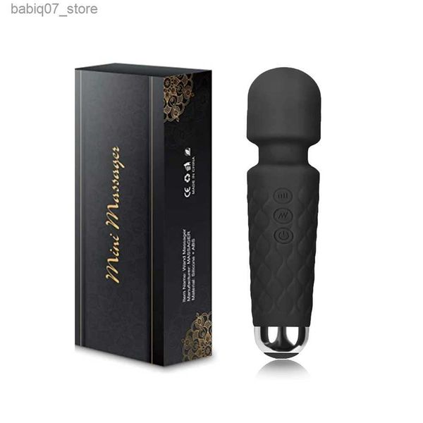 Autres articles de massage 20 modes d'impulsion et 8 vitesses fortes vibrateur en silicone rechargeable jouet sexuel bâton masseur vibrateur de stimulation clitoridienne Q240329