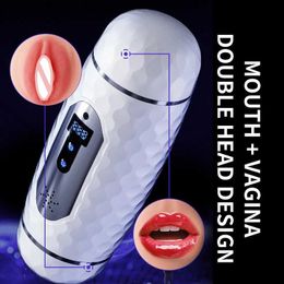 Andere Massageartikelen 2022 Mannelijke Masturbatie Cup Trillingen Pijpen Zuigmachine Vacuümvibrator Siliconen Vagina Seksspeeltjes Volwassen producten voor mannen 18+ Q231104