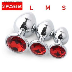 Andere Massageartikelen 3 stks/set Metaal Anale plug buttplug Seksspeeltjes Butt Toys Voor Vrouwen/Mannen/Koppels Volwassenen Spel Masturbator Anale S/M/L Diamond Sex Shop Q231104