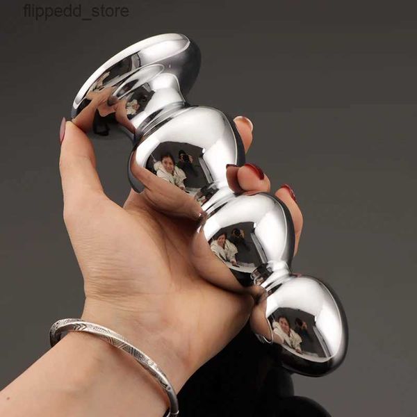 Otros artículos de masaje 3 Estilo Acero inoxidable Enorme Butt Plug Anus Estimulador Juguetes sexuales para hombres Mujeres Gay Metal Beads Anal Plug Big Erótico Adulto Producto Q231104