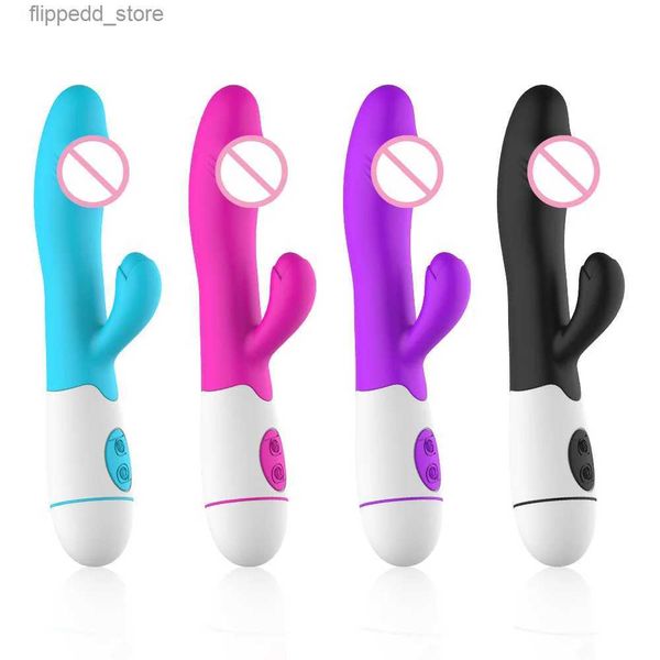 Autres articles de massage 30 vitesses rechargeable portable silicone adulte clitoris clitoridien sex toy G Spot double moteur vibrateur de lapin pour femmes femelle Q231104