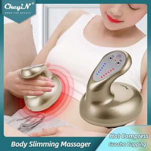 Andere massageartikelen CkeyiN Draadloze elektrische Guasha-stimulator Comprimeren Schraapapparaat Negatieve druk Detox Magnetische golf Cupping Gewichtsverlies 231017