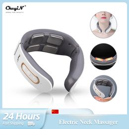 Andere massage -items Ckeyin Smart elektrische schouderhals Massager Verwarming Relaxatie Massage Instrument 4D Pulse Cervicale wervel Gezondheidszorg 9 Gear 230818