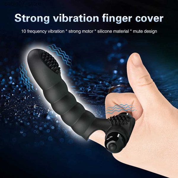 Autres articles de massage Gode vibrateur manchon de doigt massage du point G stimulateur clitoridien jouet sexuel féminin Q240329