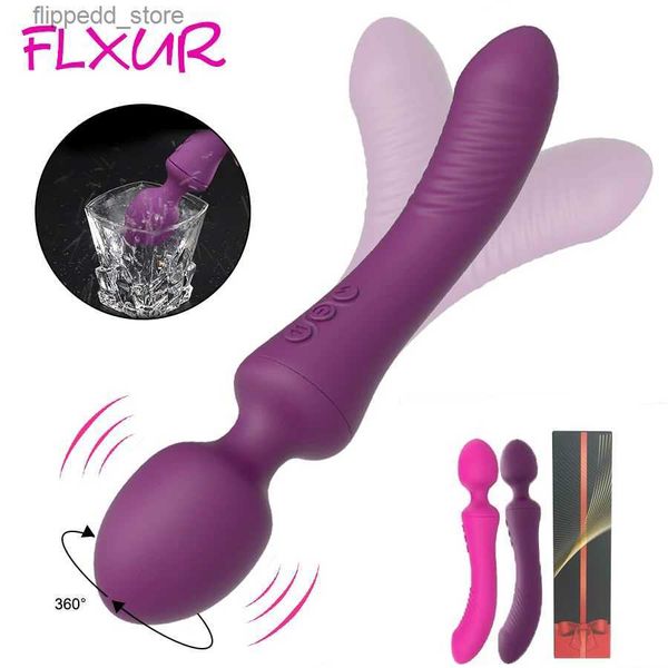 Autres articles de massage Double vibrateur Sex Toys pour femmes Baguette magique puissante Clitoris Vagin Massage Plug Anal G Spot Vibrant Adultes Produits Sexy Q231104