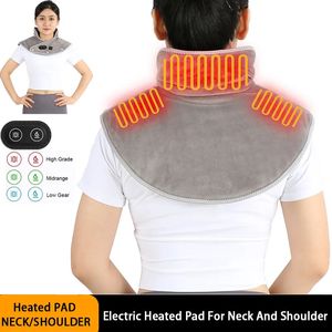 Autres articles de massage Coussin d'épaule chauffant électrique Enveloppement de cou chauffant USB pour outil de soins de santé Masseur de cou Brace Crampes Soulagement de la douleur Soulager la fatigue 231020