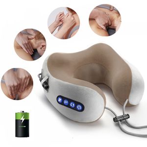 Autres articles de massage Masseur de cou électrique Oreiller en forme de U Multifonctionnel Portable Épaule Cervicale Voyage Maison Voiture Relax 230718