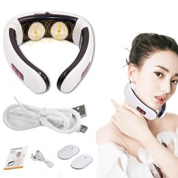 Andere massage -items Elektrische puls rughals Massager Verre infrarood Verwarming Pijn Verlichting Gezondheidszorg Ontspanningstool Intelligent cervicale massager 230313