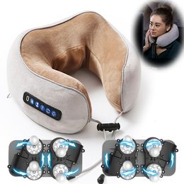 Andere massage -items Elektrische U -vormige kussenhals Massager USB LADING Draagbare nek Schouder Cervical Relaxing Massager Protector Outdoor Home Car 230207