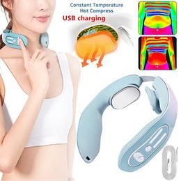 Andere massage -items EMS NEC ACUPOINTS LYMPHVITY Massage Device Intelligente Neck Massager met warmteblauw ontwerp 230203