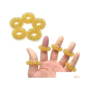 Andere massage -items vinger mas ring elastisch acupunctuur masr cirkel lichaam gezondheidszorg roestvrijstalen handdruppel levering schoonheid dh73p