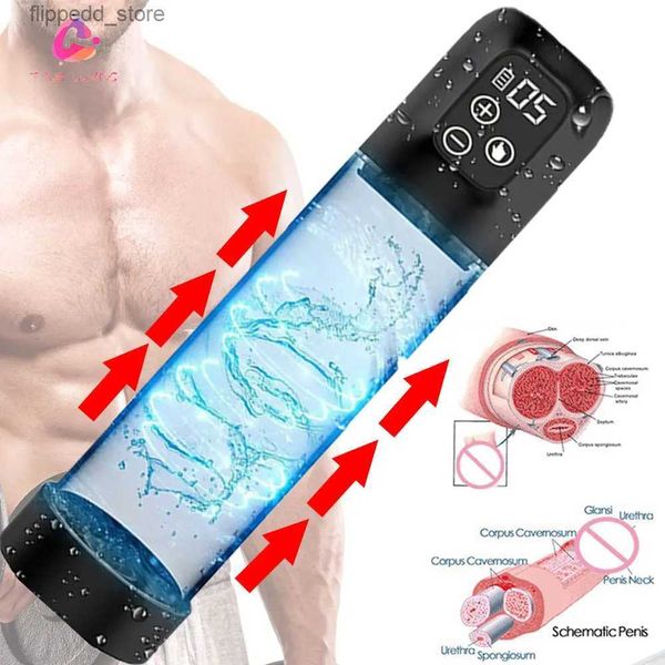 Autres articles de massage Appareil de masturbation vibrant masculin Bain d'eau Ventouse vaginale Extension de pénis Augmenter la pompe à vide Produits de sexe pour adultes Q231104