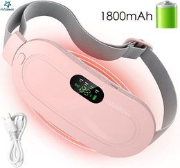 Autres articles de massage Coussin chauffant menstruel Ceinture chaude rechargeable Vibration Soulagement de la douleur menstruelle Taille Période abdominale Masseur utérin 230701