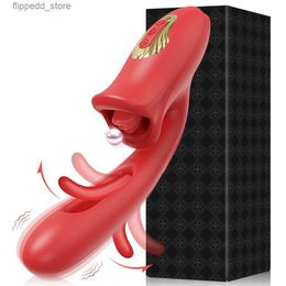 Andere massageartikelen Kloppen met tong likken Dildo Vibrator voor vrouwen Clitoris Vaginastimulator Tepels Anale stimulator Vibrerend seksspeeltje voor volwassenen Koppels Q231104