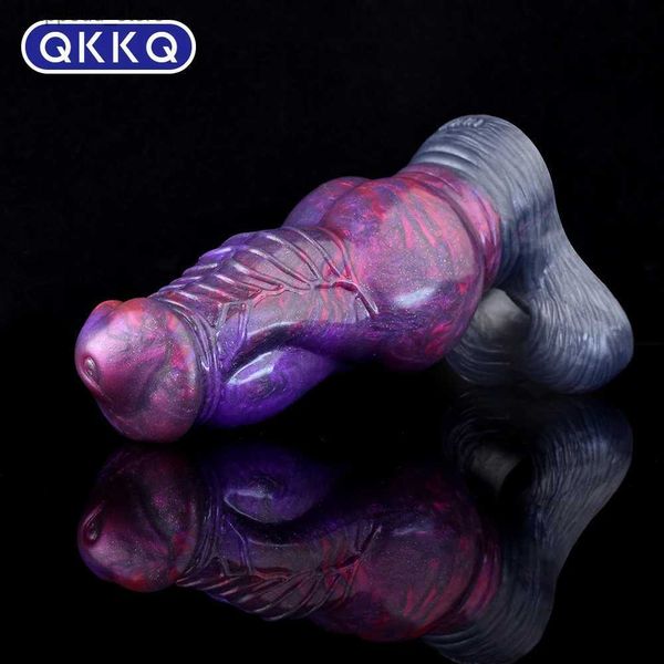 Autres articles de massage QKKQ Fantasy Wearable Monster Gode Pénis Manchon Gay Man Cock Ring Extensible Agrandissement Silicone Produits Pour Adultes Sex Toys 18+ Q231104