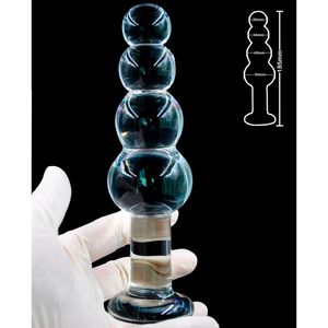 Otros artículos de masaje Sexo Masrlarge Beads Ball Pyrex Glass Pene Anal Consolador Butt Plug Crystal Artificial Male Dick Masturbador Adt Toy Dhpr7