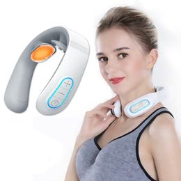 Andere massageartikelen Slimme rug- en nekmassage-instrument schouder nek cervicale massage wervel gezondheidszorg vibrator verwarming spierpijn verlichten 230905