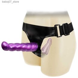 Andere massageartikelen Strapon Dubbele realistische dildo Anale Ultra-elastisch harnas met valse penis en seksueel speelgoed voor volwassenen Q240329