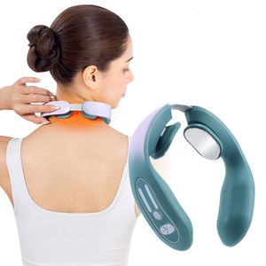 Andere massage -artikelen TENS LAGE FREBLENCY NECK Massager elektrische puls cervicale spiermassage Gezondheidszorg Verwarming Pijn Verlichting Halsspanner Releaser 230818