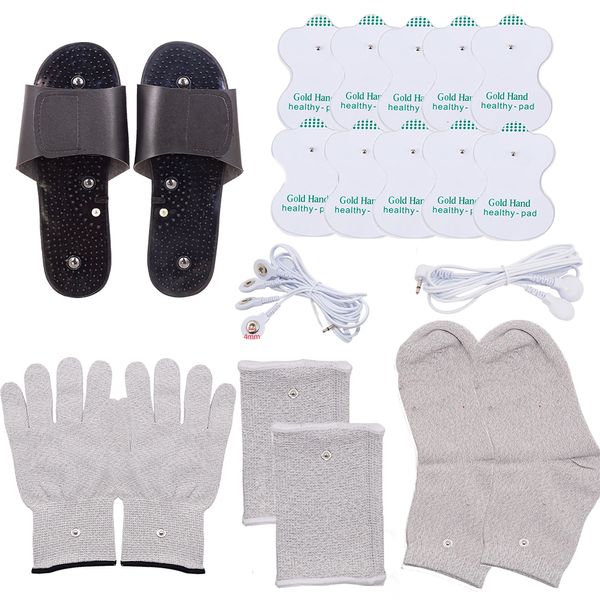 Autres articles de massage Tens Pantoufles Gants d'électrodes Chaussettes conductrices Bracelet pour machine EMS Therapy r Pads 230221