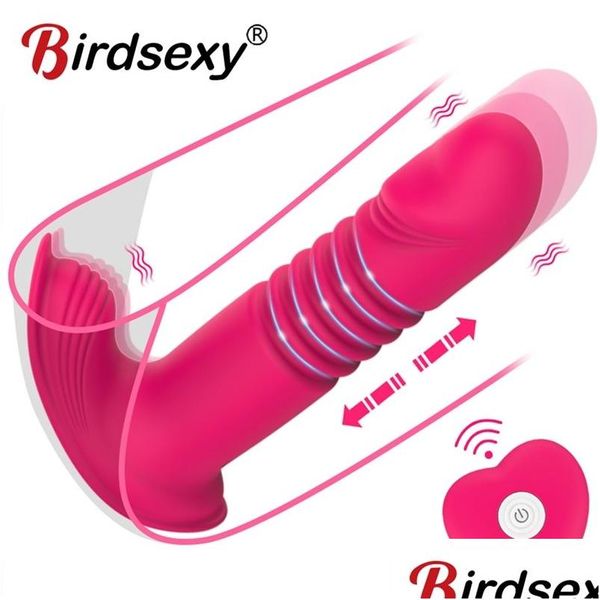 Otros artículos de masaje Toy Masr Vibradores telescópicos Wearable Butterfly Calefacción Consolador Bragas Vibrador G Spot Stimator Control remoto inalámbrico DH7YW