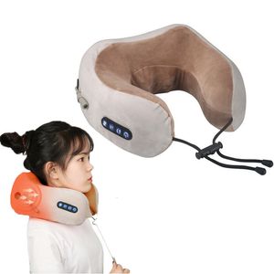 Andere massageartikelen U-vormige elektrische nekmassager 3D kneden Shiatsu schouderpijnverlichting Multifunctioneel draagbaar lichaamsapparaat 230718