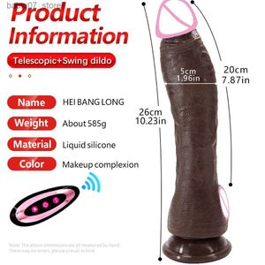 Andere massageartikelen XXXL lange zwarte nep-penis hete seks op afstand super haan enorme anale grote echte vibrator speelgoed Q240329