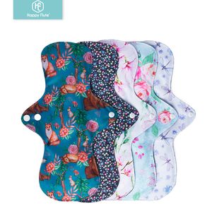 Andere zwangerschapsbenodigdheden Happy Flute Random Prints 5 PCSSet Wasbare Sanitaire handdoek Absorberend herbruikbare houtskool bamboe doek menstruatie kussen 221101