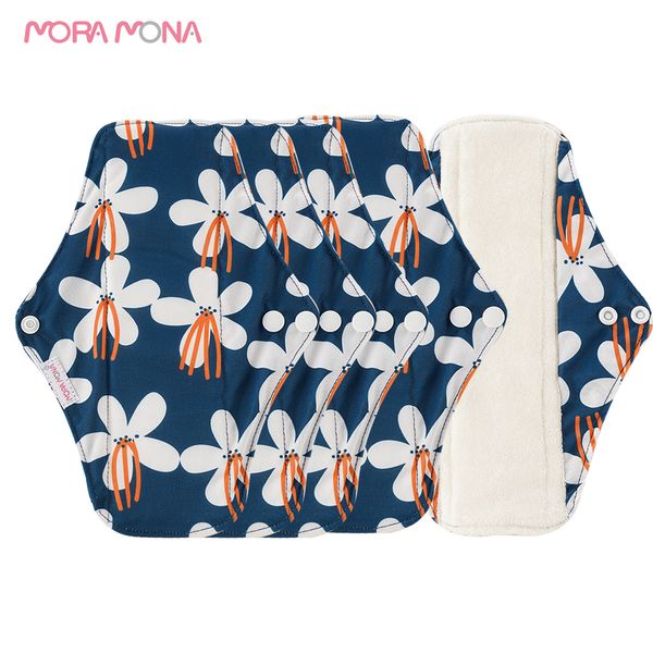 Autres fournitures de maternité Mora Mona 5pcs femmes serviettes en tissu réutilisables serviettes hygiéniques imperméable bambou menstruel lavable absorbant 221101