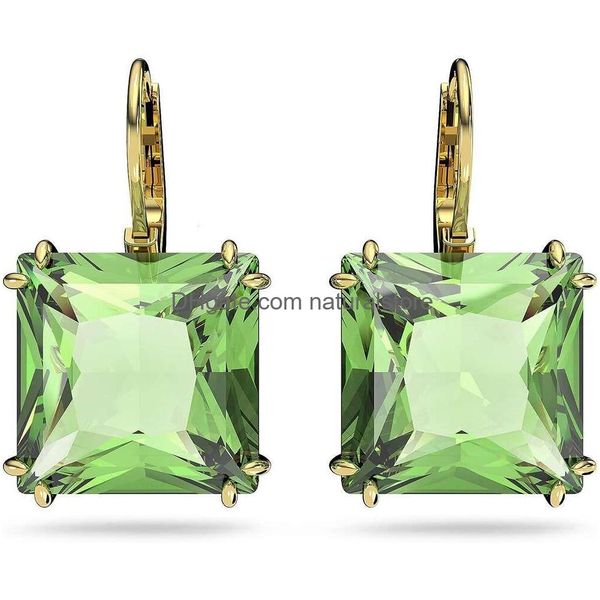 Autres Millenia Boucle d'oreille et collier Collection de bijoux en cristal Finition dorée Cristaux verts Livraison directe Bijoux Colliers Pendentif Dh6Cc