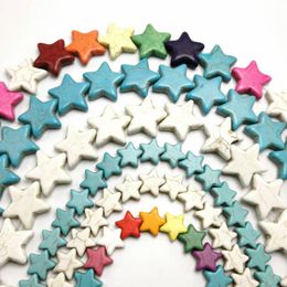 Otros de color mixto Pentagram Turquoiss Spacer Spacer Beads Diy para collar de pulseras que hacen 12/15/20 mm