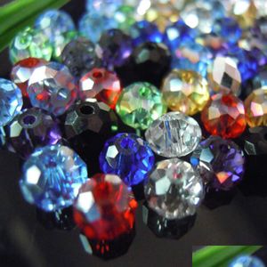 Autres couleurs mixtes 4x6 mm 50pcs Rondelle Autriche Facet en verre Crystal Perles en vrac Round pour les bijoux Making Drop Dev Dhgarden Dh6in