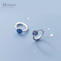 Otros Modian Vintage 925 Sterling Plate Blue Crystal Stone Beads Light Beads Peads para mujeres Joyas finas de estilo japonés