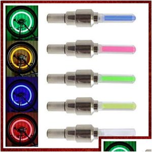 Andere motorfietsaccessoires 1Usd Led-flitser Bandlicht Fietswiel Vae Cap Verlichting Auto Fietsen Fiets Motorband Lamp Mode 9 kleuren Ot9Tv