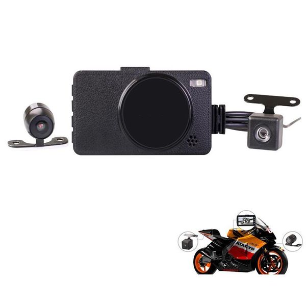 Otros accesorios de motocicleta 3 pulgadas LCD DVR Cámaras duales Mini cámara 720P Grabadora de video a prueba de agua con sensor G de 140 grados de ancho y DHXMB