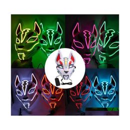 Andere motoraccessoires Maskers LED Mask Cat Face El Wire Light Festival Cosplay Kostuumdecoratie Grappige verkiezingsfeest Masque D DHO7F