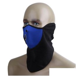 Autres accessoires de moto chaud polaire vélo demi-visage masque er capuche protection cyclisme sports de ski vélos d'hiver en plein air coupe-vent su dhfd8