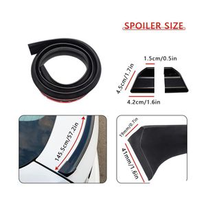 Andere motorfietsonderdelen 1,5 m Carstyling Mat Black Spoilers Styling Diy Refit Spoiler voor Honda Kia Hyundai Opel Mazda Ford Skoda Dr Dhkxa