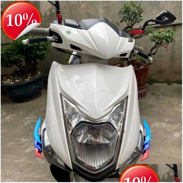 Autres pièces de moto Nouveau 2pcs pour moto scooter moto Winglet aérodynamique spoiler aile côté autocollant accessoires dynamiques Dro Dhhyc