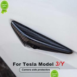 Autres pièces de moto Nouveau panneau d'aile latérale de voiture en fibre de carbone véritable ER pour Tesla modèle 3 / Y 2022 Extérieur Thunder Fender Décoration Acces Dhmco