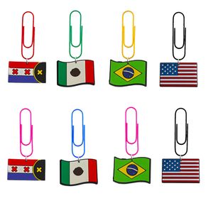 Autre drapeau national dessin animé Paper Clips Novel Book Marker for Kids Bookmarks uniques cadeaux filles drôles Paperclips Colorf Pagination M Otlxy