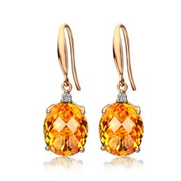 Autres boucles d'oreilles en or jaune de Citrine Natural 14K