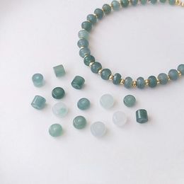 Autres perles de jade naturelles baril boulier faits à la main dispersés bracelets de bricolage matériaux de perles Edwi22