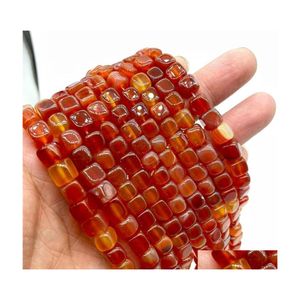 Autres perles de pierre d'agates rouges naturelles carrées cornaline onyx entretoise en vrac pour la fabrication de bijoux bracelets de bricolage collier 15 68 mm 13 D3 goutte DHS2X